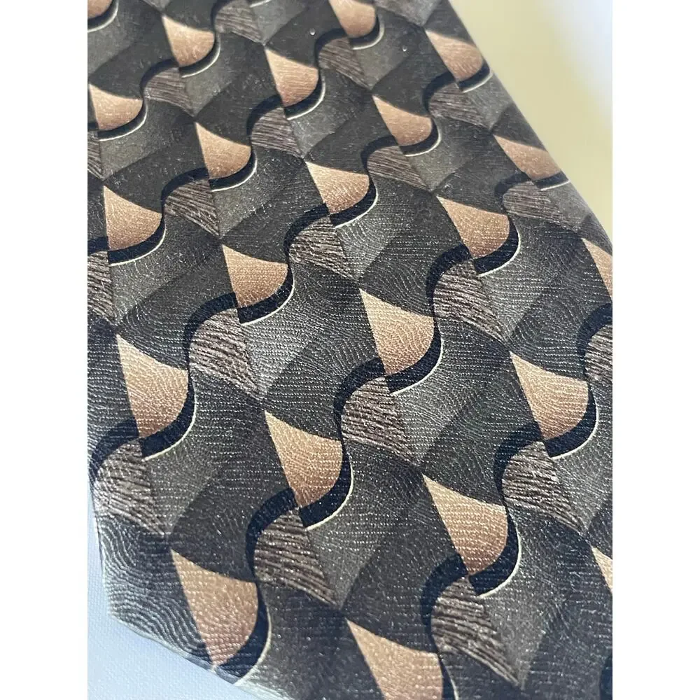J FERRAR MENS TIE BLACK GRAY BROWN  4 X 59